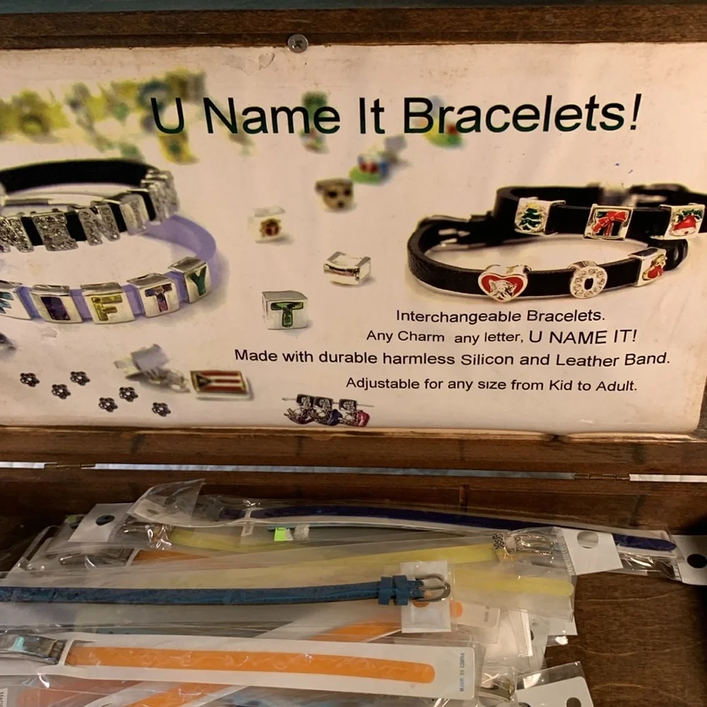 U Name It Customize Bracelets & Charms & wooden box 45 bracelets 100s of Charms